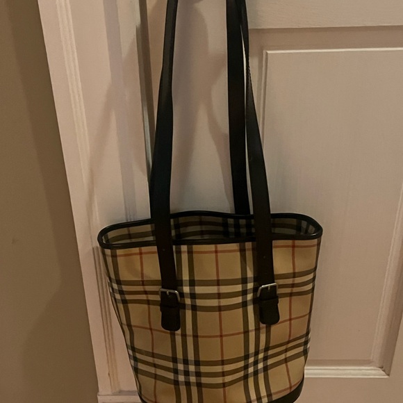 Burberry Plaid Tote Bag - Tan and Black - Picture 8 of 8